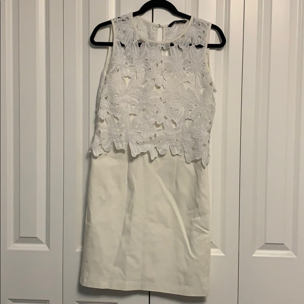 Lace Dress, White, Fitted